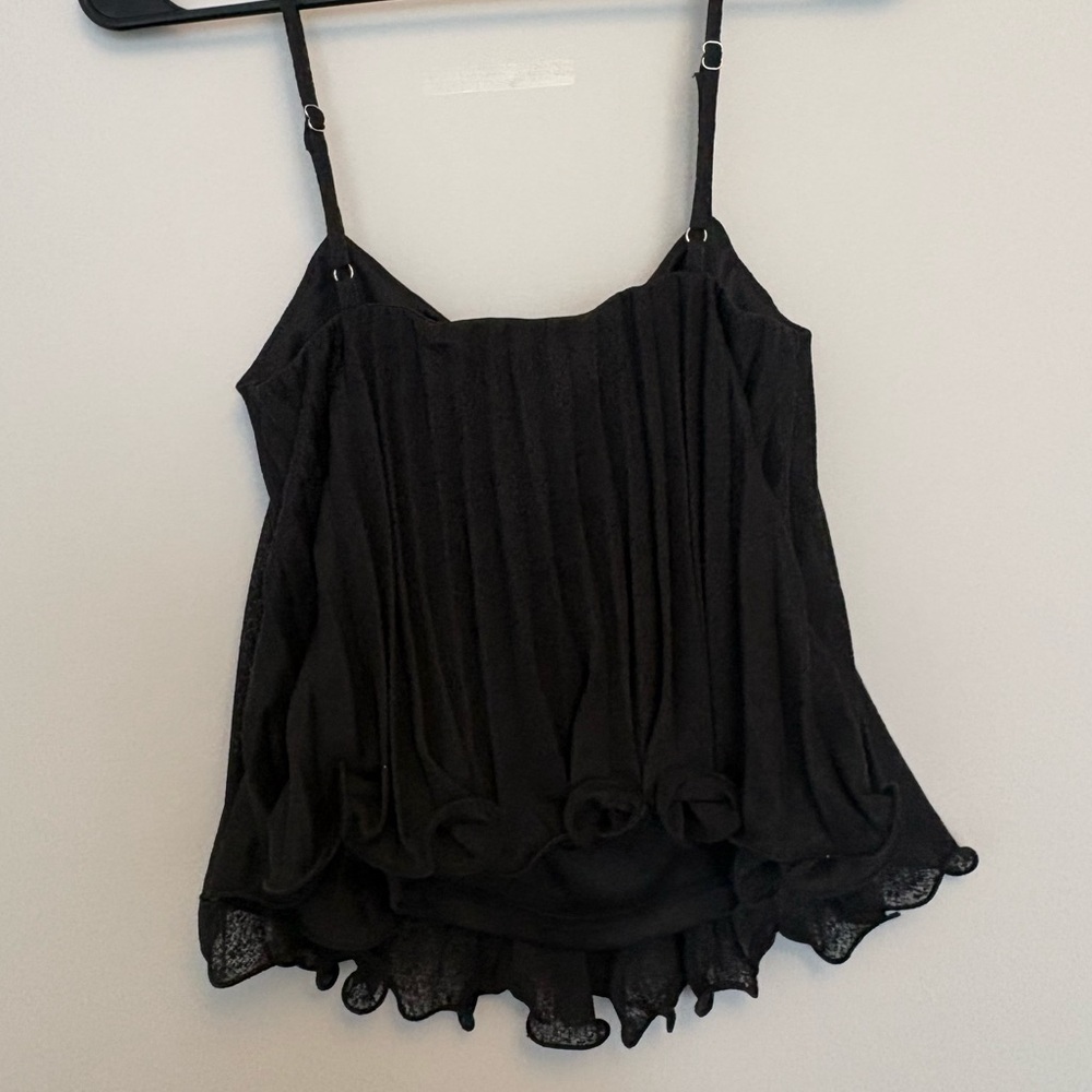 Hello Molly Black Ruffled Camisole